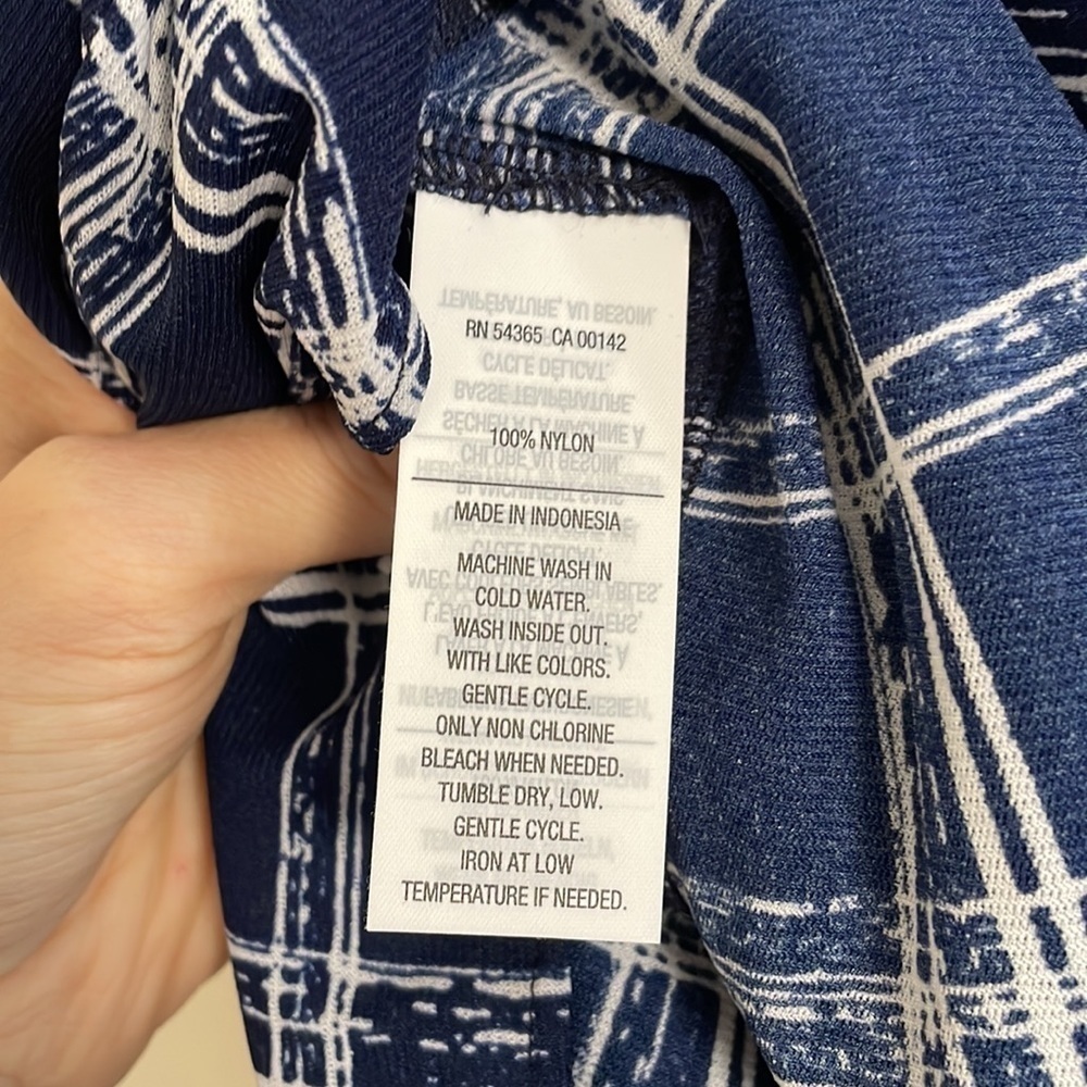 Nygard Tunic Button Down Navy Plaid Large - image 4